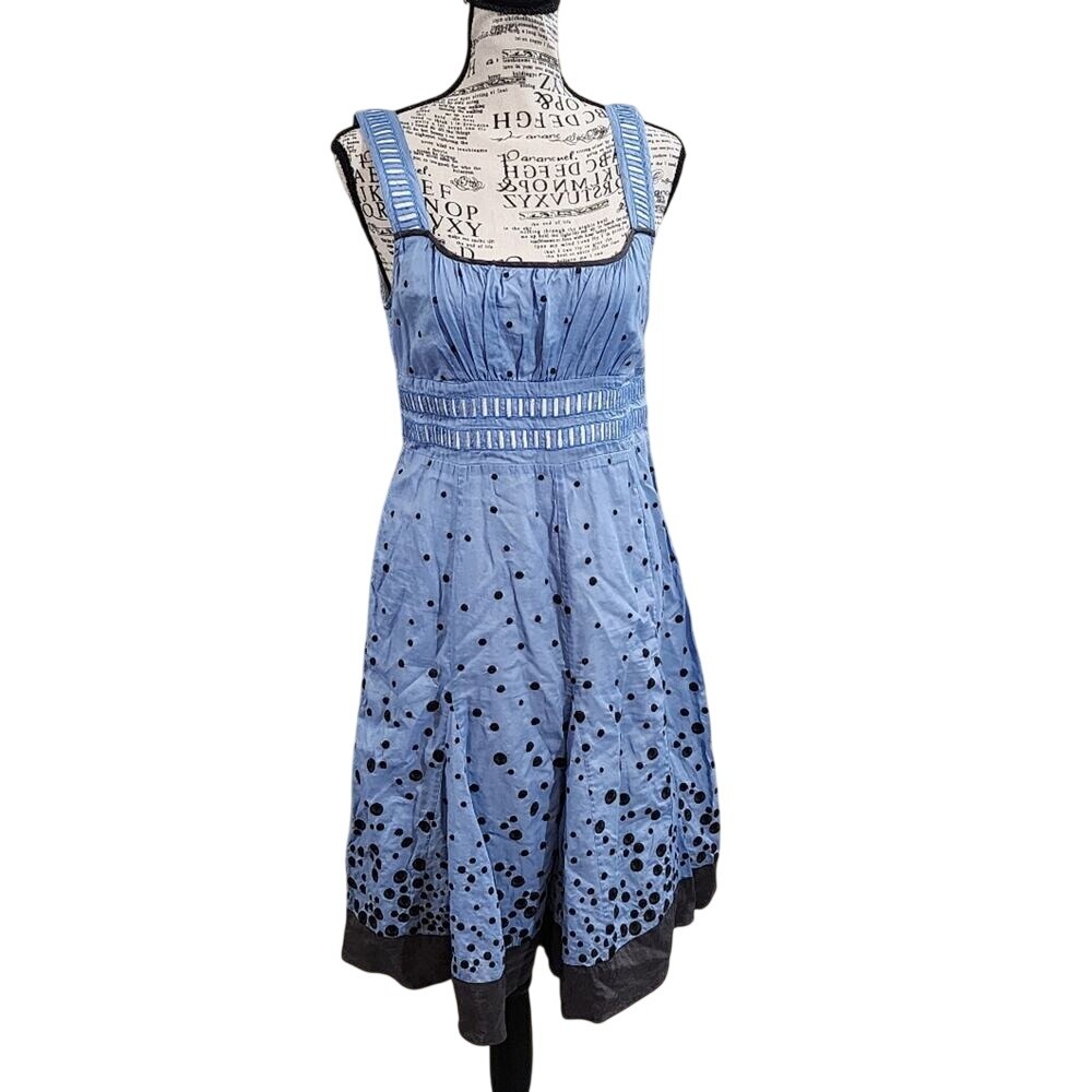 Anthropologie x Floreat silk trimmed fit n flare 50s‎ vibes dress size small